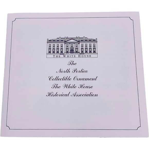 1995 White House Historical Association NORTH PORTICO Christmas Ornament in Box - Picture 5 of 5